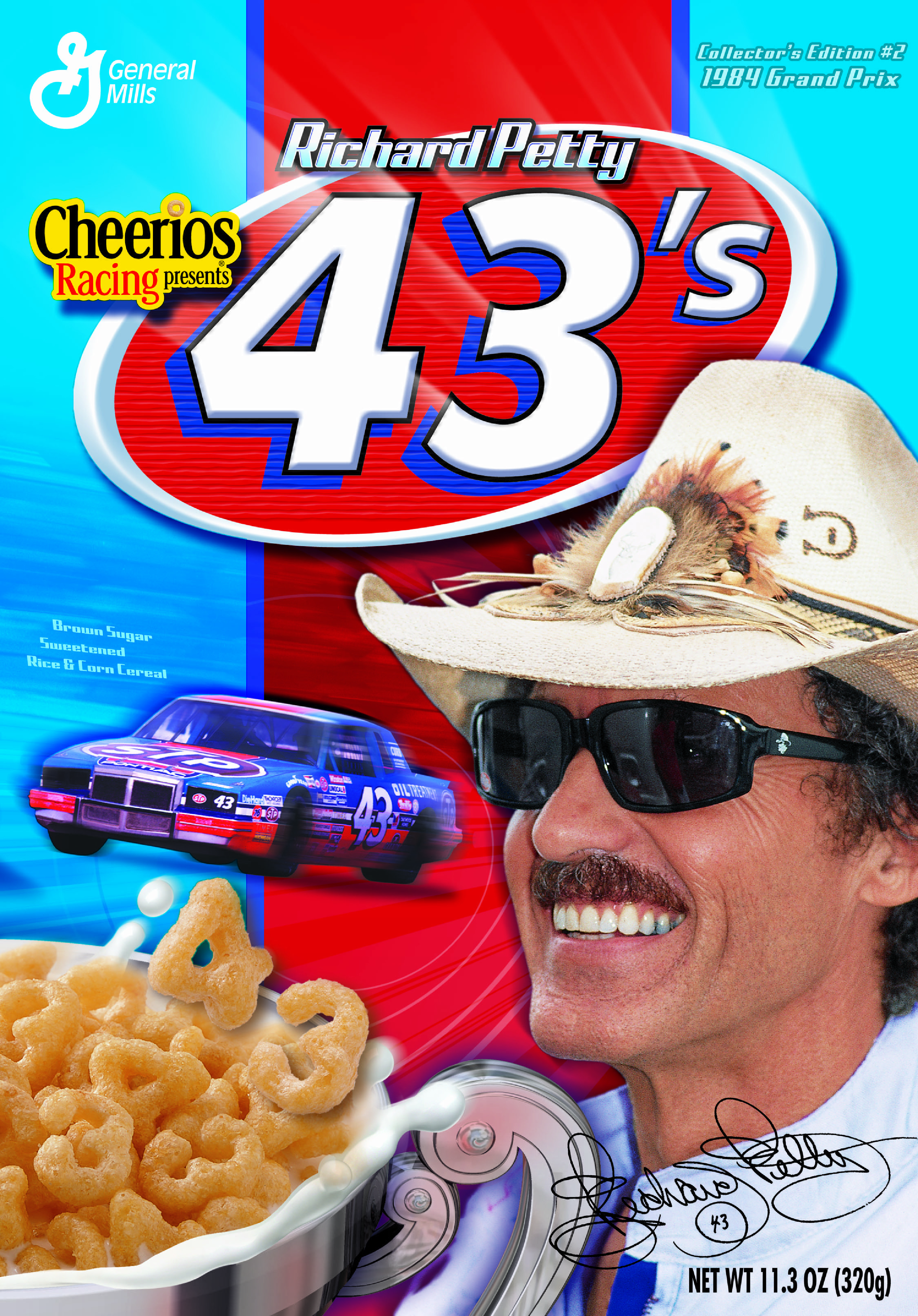 Cheerios box featuring 1970s Richard Petty