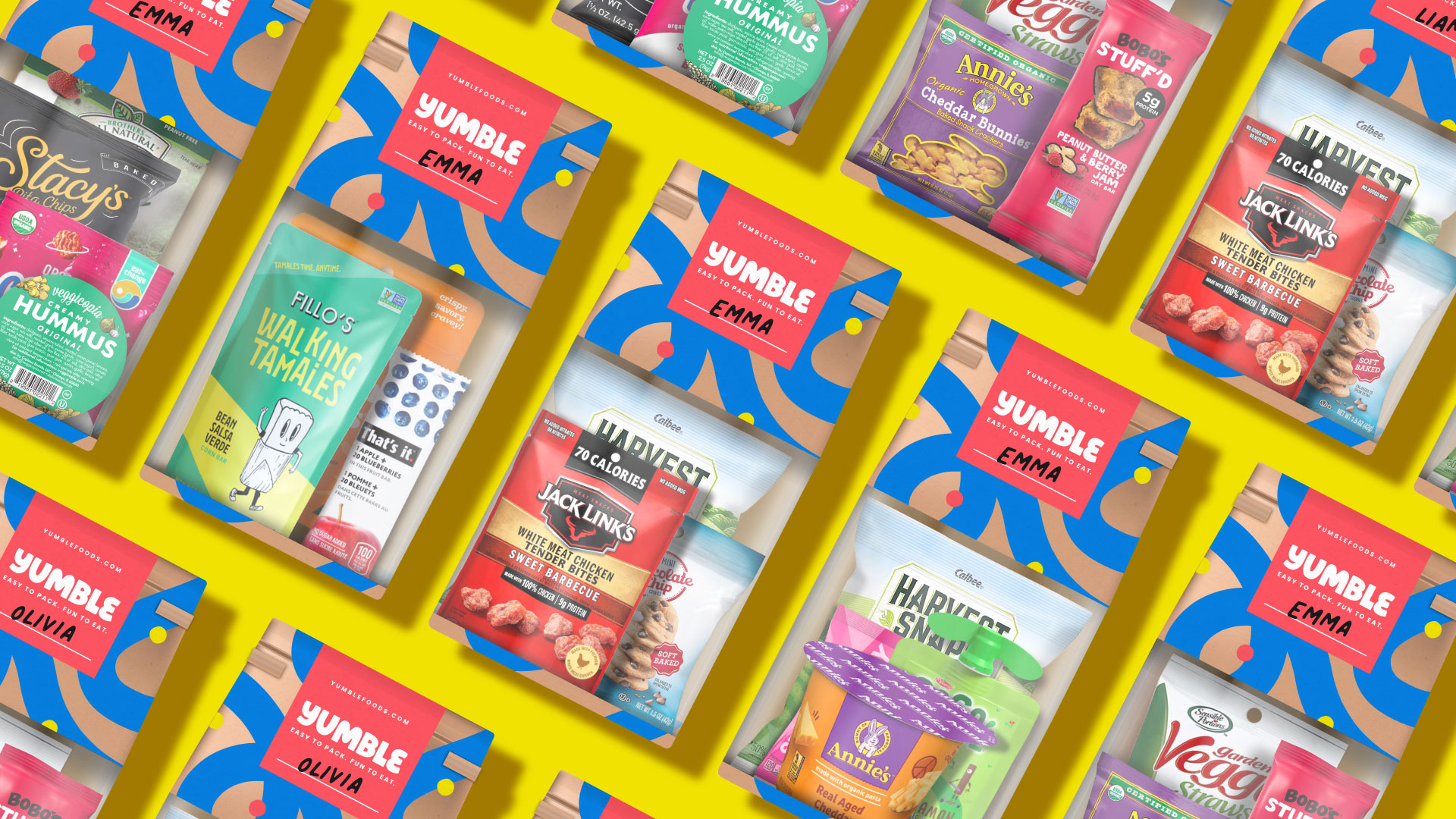 Grid of Yumble bags