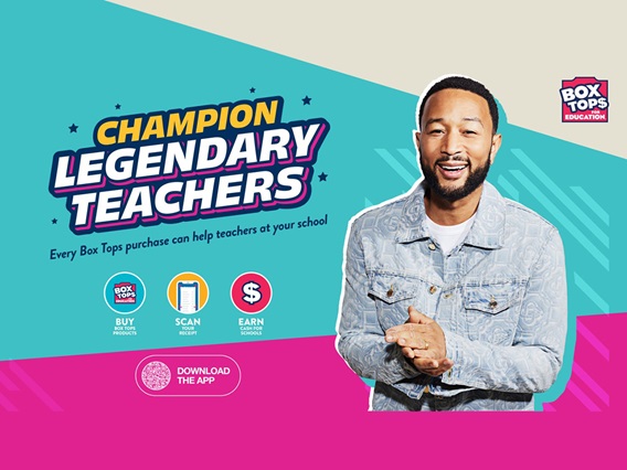 John Legend and Box Tops for Education Champion Legendary Teachers  by Supporting Schools in Need This Back-to-School Season