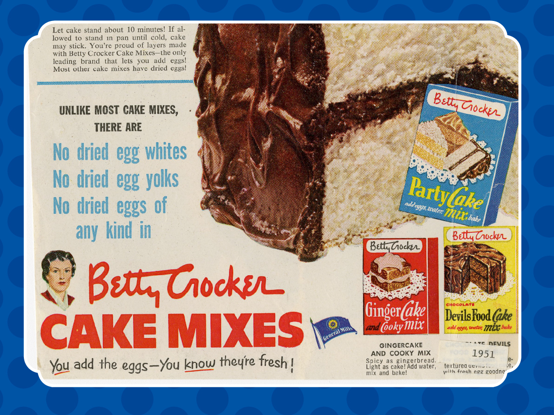 1951 Betty Crocker  Cake Mixes Ad